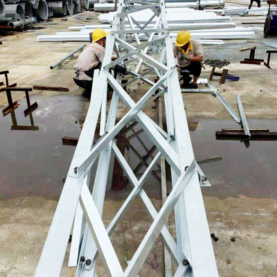 50m 100m Steel Lattice Tower Transmission Line 4 Legged Angular