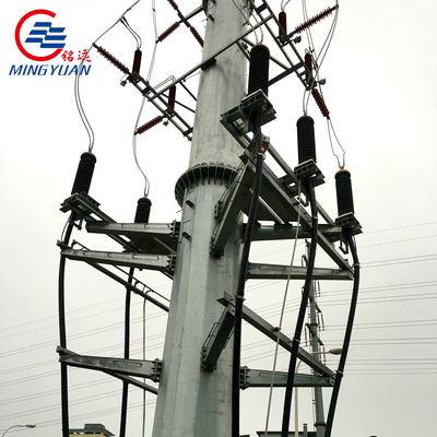 132kv Electric Transmission Tower Hot Dip Galvanized Single