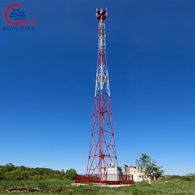 60m Telecommunication Monopole Tower Communication Guy Wire Tower