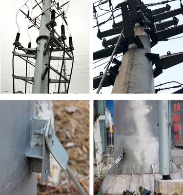 110 Kv Monopole Electric Transmission Tower Galvanized Hexagon Steel