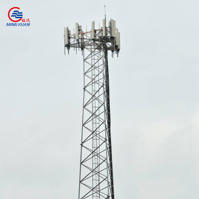 Q355b Angle Lattice Steel Tower Galvanized 4 Legged With Fall Arrest Lightning System